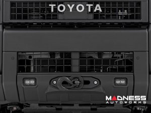 Toyota Land Cruiser Winch Mount - Hidden - Rough Country - Yellow SAE Fog Lights